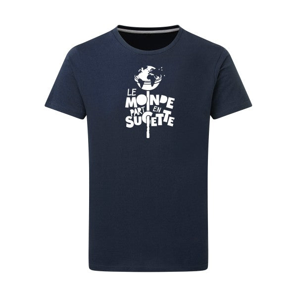 Le Monde part en Sucette - Flex Blanc Tshirt original Denim  XL