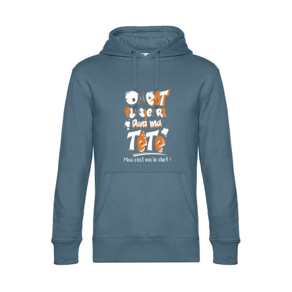 C-est-moi-le-chef-- Sweat à capuche original nordic blue - RueDuTeeshirt