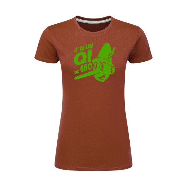 Quotient intellectuel Vert pomme |T shirt original femme|SG