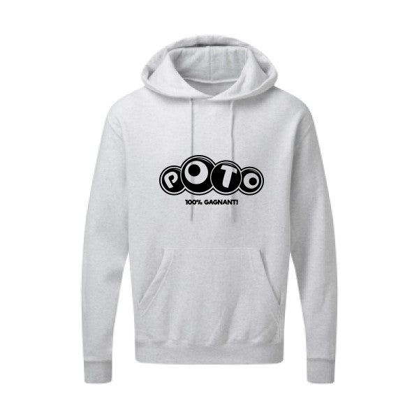 Poto Noir |Sweat capuche imprimé homme