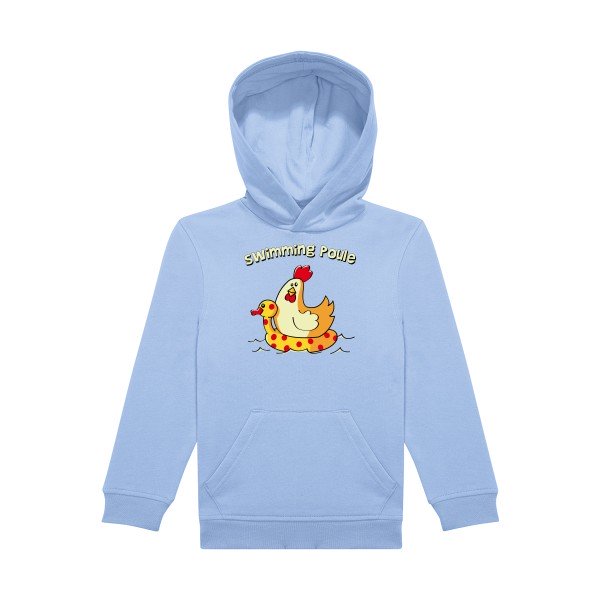 sweat capuche enfant Bleu Ciel swimming-poule