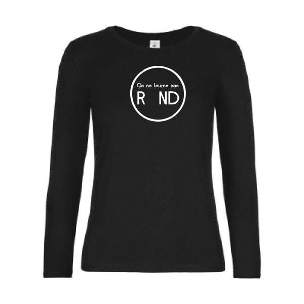 t-shirt lsl femme ca-ne-tourne-pas-rond- Black flex blanc
