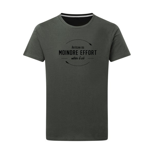 Artisan du moindre effort noir -Flex noir sur T-shirt SG  Charcoal  5XL