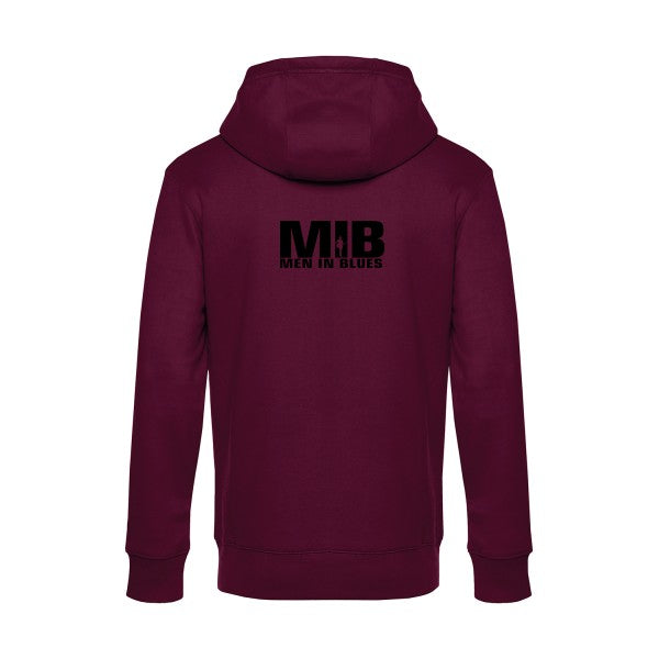 Men-in-blues sweat shirt original Burgundy flex Noir impression Dos