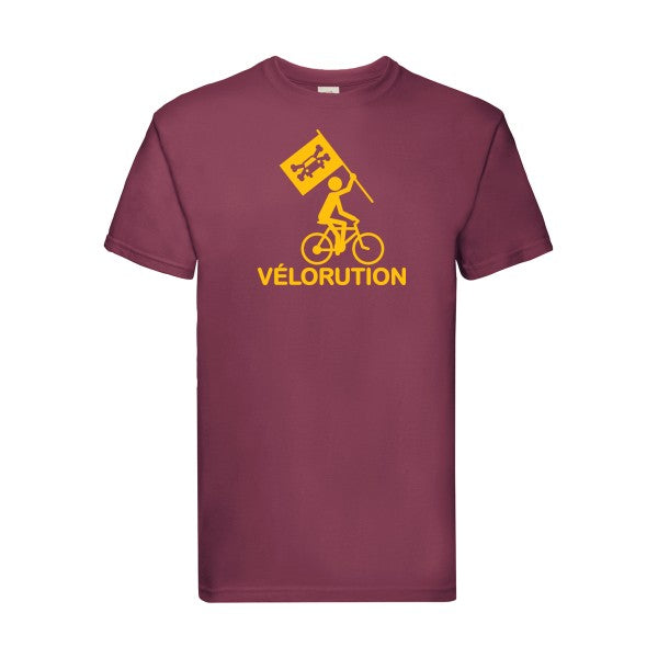 T-shirt|Vélorution |flex jaune Or| Fruit of the loom 205 g 