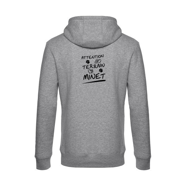 Attention-Terrain-Minet sweat shirt original Heather Grey flex Noir impression Dos