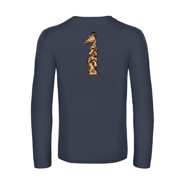 1-tete-2-noeuds-t-shirt-manches-longues-original-humour -Navy