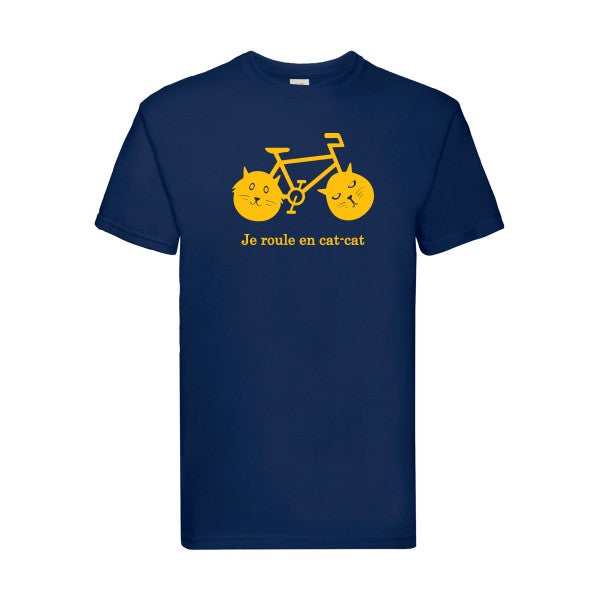 T-shirt|cat-cat bike |flex jaune Or| Fruit of the loom 205 g 