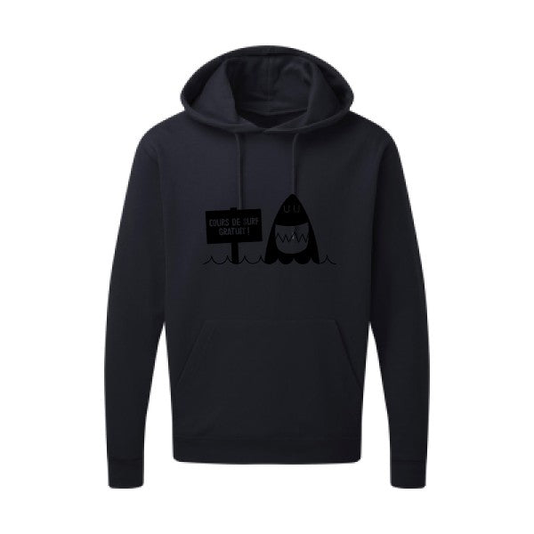 Cours de surf Noir |Sweat capuche imprimé homme