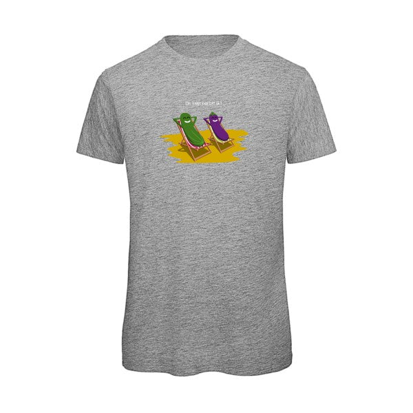 T-shirt humour original On N Est Pas Bio La T Shirt couleur Sport Grey
