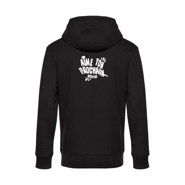 Aime-ton-prochain sweat shirt original Black flex Blanc impression Dos