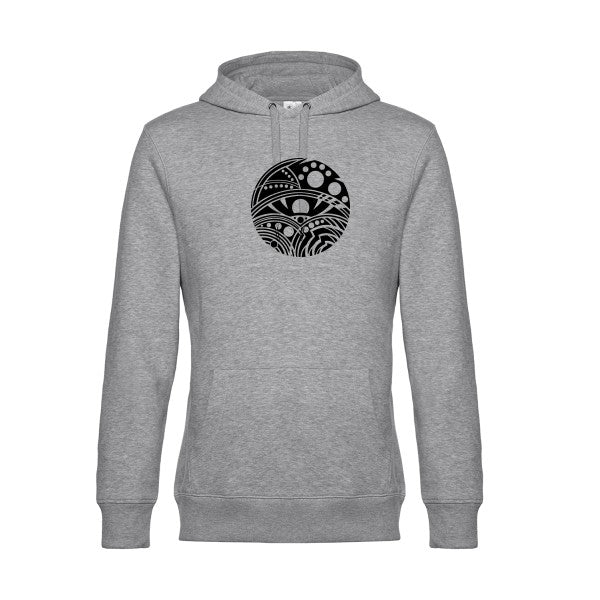 Eye sweat shirt original Heather Grey flex Noir impression Face