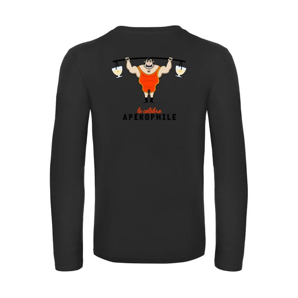 aperophile-t-shirt-manches-longues-original-humour -Black