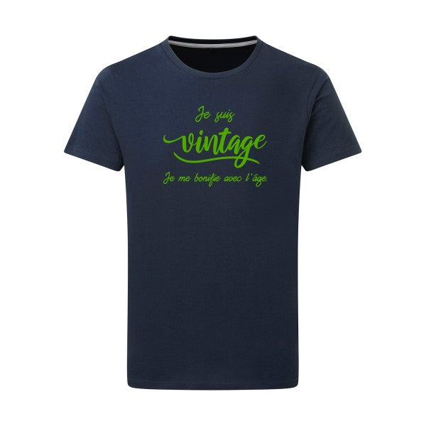 Je suis vintage  - Flex Vert pomme Tshirt original Denim  XL