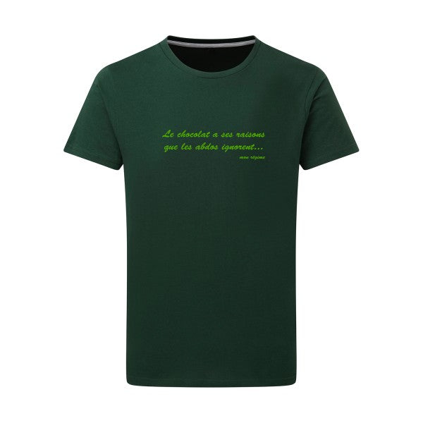 Le chocolat a ses raisons vert pomme -Flex vert pomme sur T-shirt SG  Bottle Green  2XL