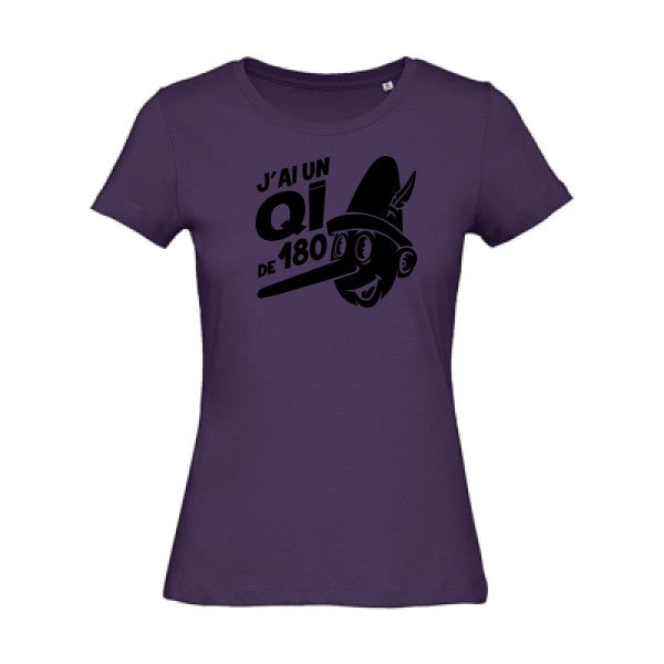 T shirt humour bio femme   femme bio|Quotient intellectuel Noir 