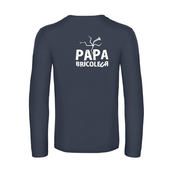 papa bricoleur - t shirt- manches- longues- original- humour- Navy impression Dos