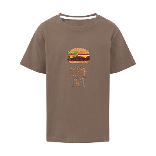 Comme j'aime SG - Kids T-shirt enfant Deep Taupe Taille 128 (7-8/L)