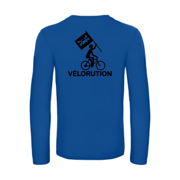 velorution - t shirt- manches- longues- original- humour- Royal Blue impression Dos