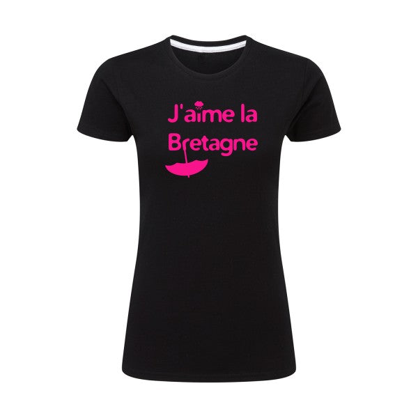 J'aime la Bretagne |Rose Fluo |T shirt original femme|SG