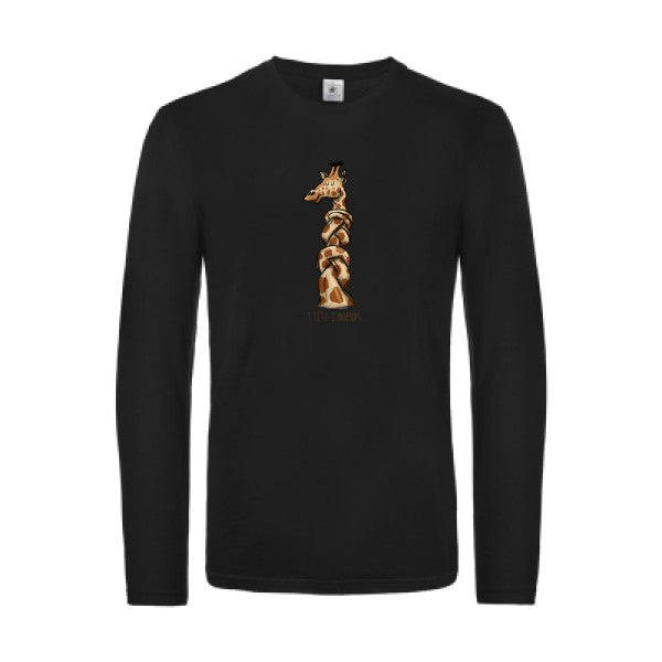 1-tete-2-noeuds-t-shirt-manches-longues-original-humour -Black