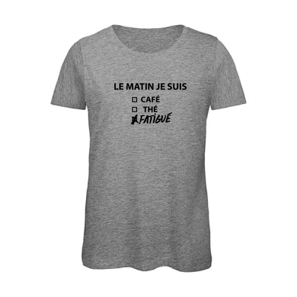 T shirt humour bio femme   femme bio|Le matin je suis... Noir 