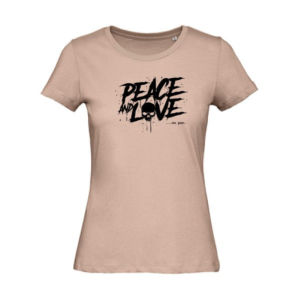 T shirt humour bio femme   femme bio|Peace or no peace Noir 