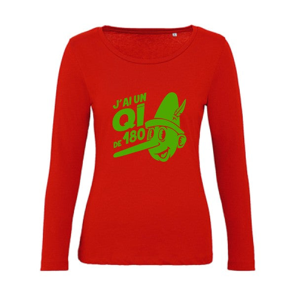 Quotient intellectuel Vert pomme |   T shirt manches longues femme|100% bio