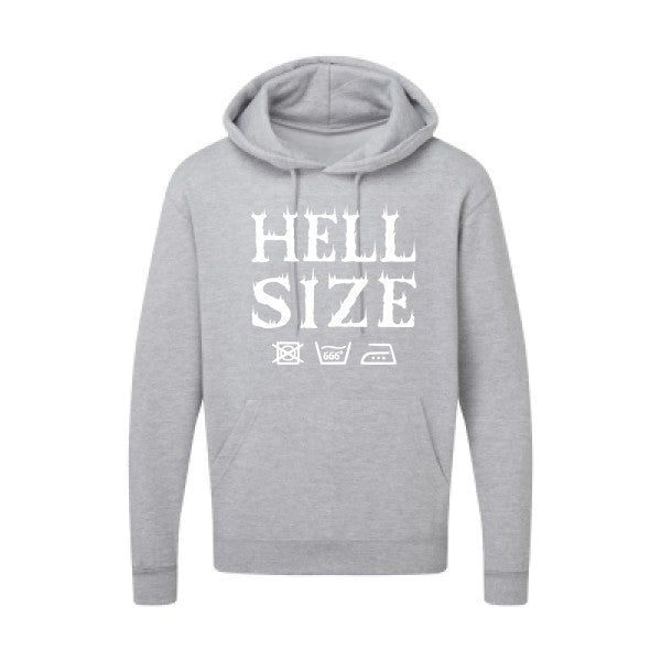 HELL SIZE |Sweat capuche imprimé|Blanc