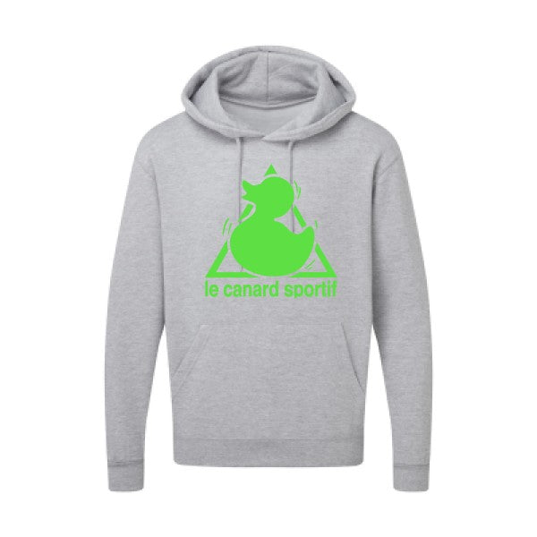 Canard Sportif Vert fluo |Sweat capuche imprimé homme