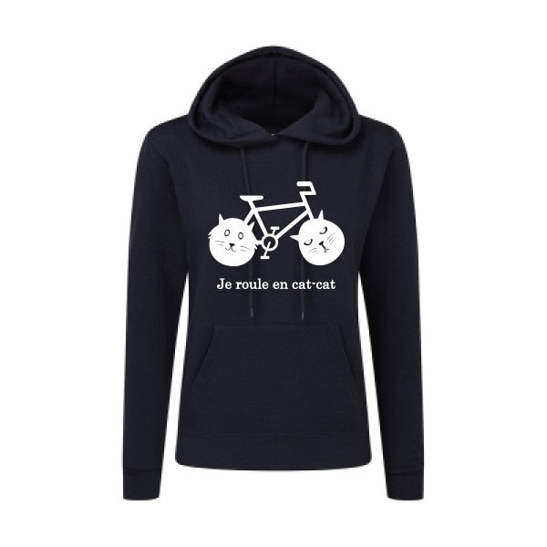 cat-cat bike Blanc |Sweat original à capuche Femme