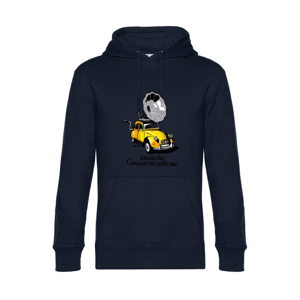 Deuche-Grammophone-3- Sweat à capuche original Navy Blue - RueDuTeeshirt