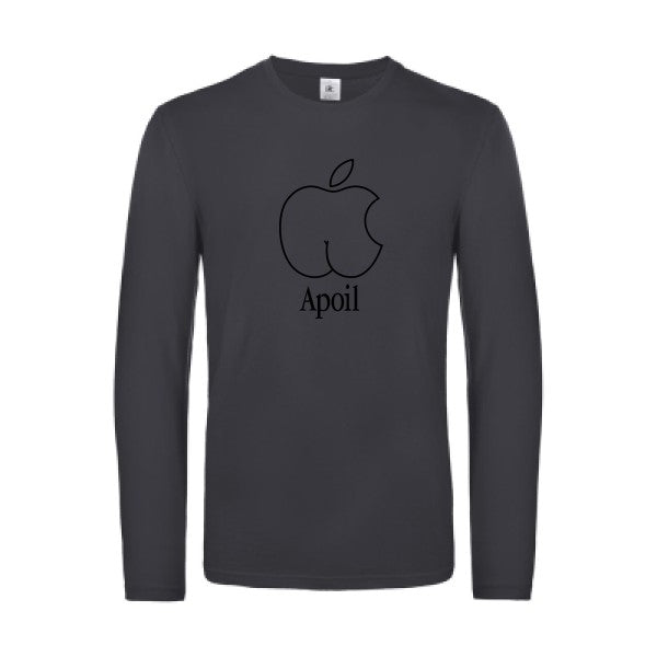 apoil - t shirt- manches- longues- original- humour- Dark Grey impression Face