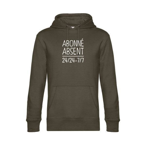Abonne-absent sweat shirt original Khaki flex Blanc impression Face