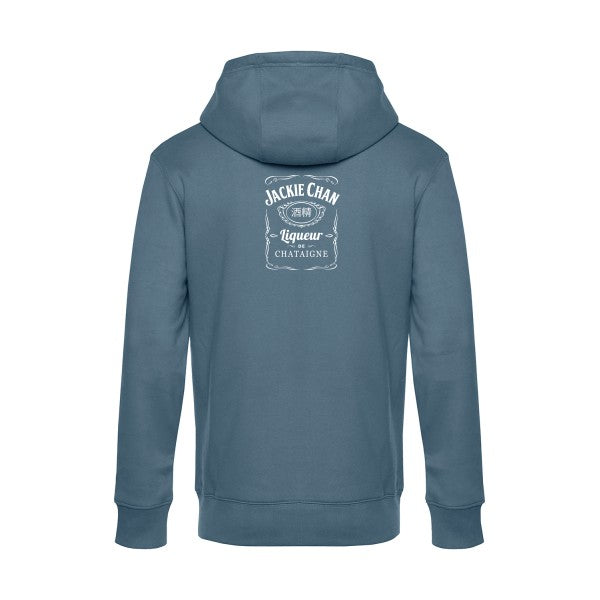 Jackie-Chan sweat shirt original nordic blue flex Blanc impression Dos