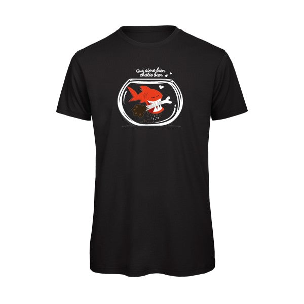 T-shirt humour original Qui Aime Bien Chatie Bien T Shirt couleur Black