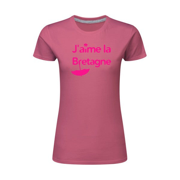 J'aime la Bretagne |Rose Fluo |T shirt original femme|SG