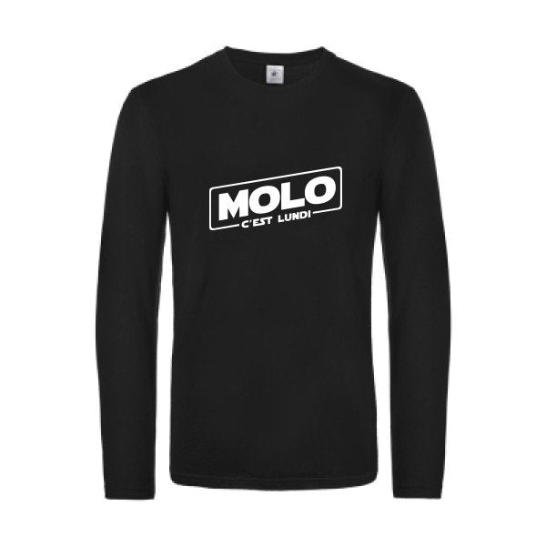 molo c est lundi - t shirt- manches- longues- original- humour- Black impression Face