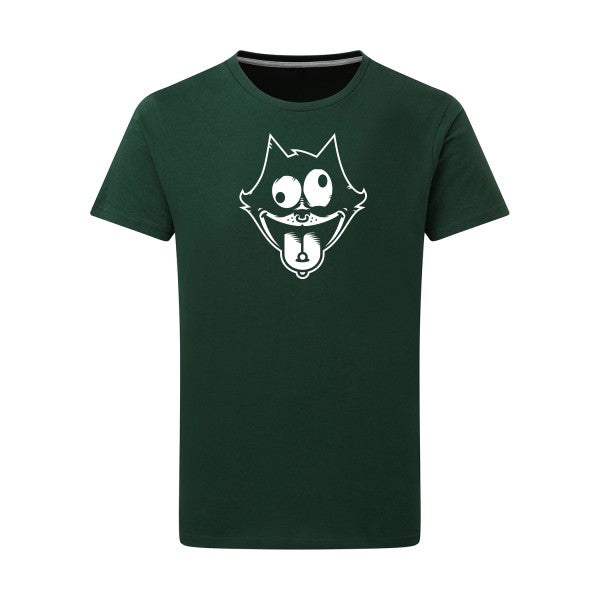 Freak the cat ! Blanc -Flex Blanc sur T-shirt SG  Bottle Green  2XL