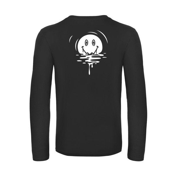 sun smile - t shirt- manches- longues- original- humour- Black impression Dos