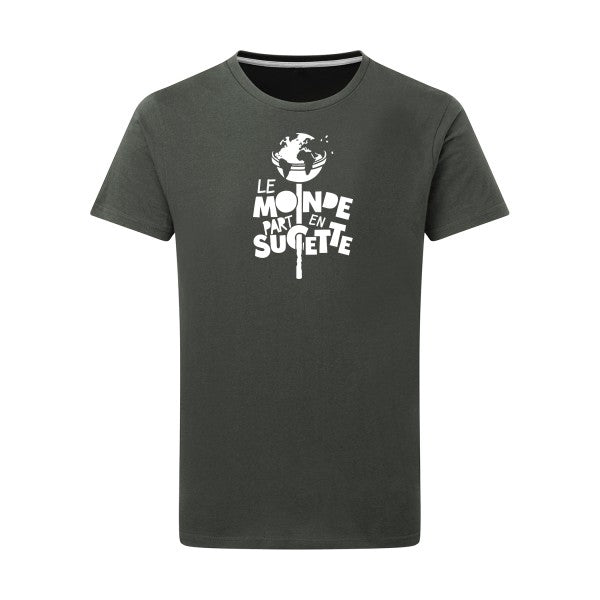 Le Monde part en Sucette - Flex Blanc Tshirt original Charcoal  5XL