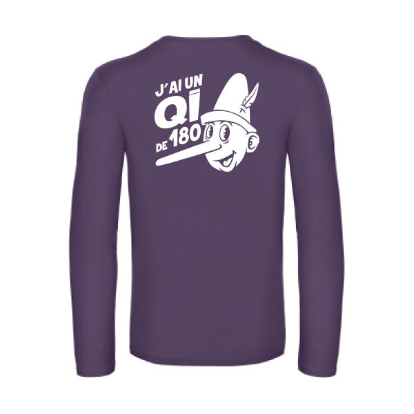 quotient intellectuel - t shirt- manches- longues- original- humour- Urban Purple impression Dos