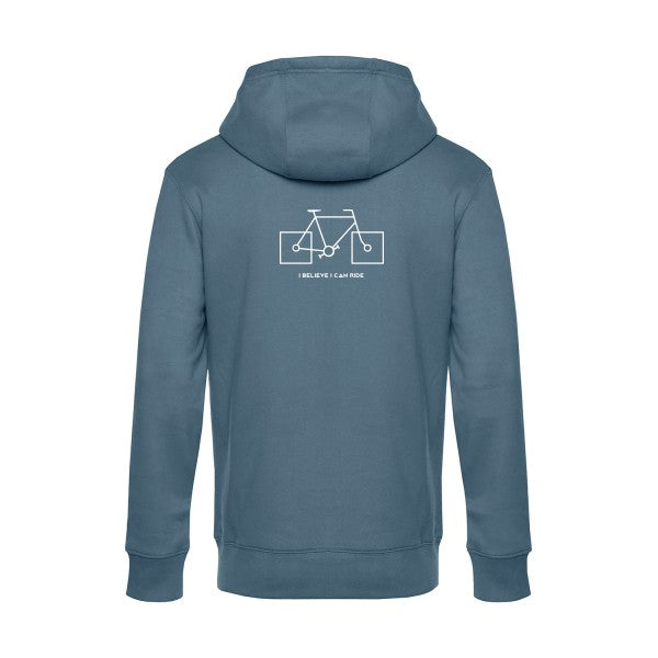 I-believe-I-can-ride sweat shirt original nordic blue flex Blanc impression Dos