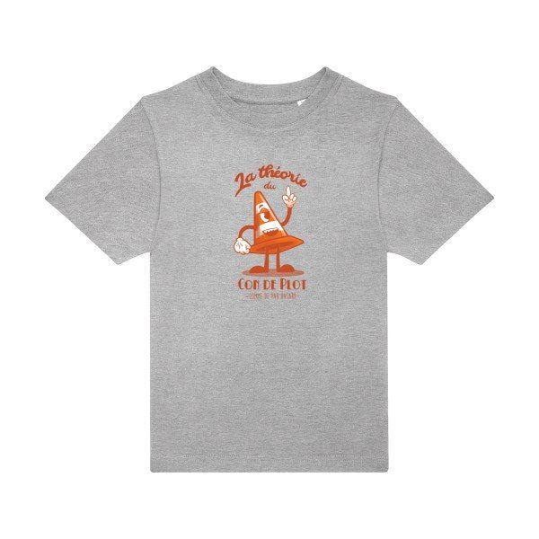 t-shirt humour enfant -Theorie-du-con-de-plot- couleur  Sport Grey