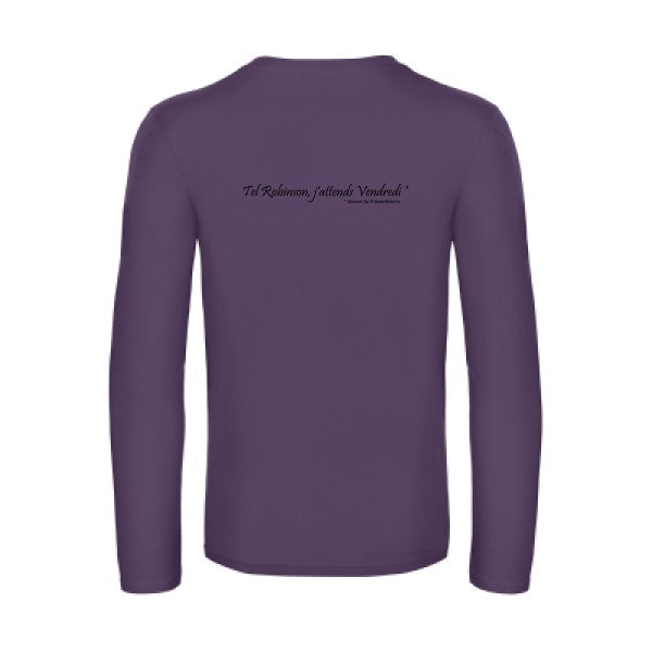 yes vendredi  - t shirt- manches- longues- original- humour- Urban Purple impression Dos