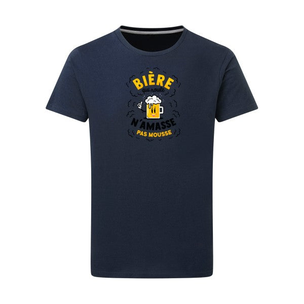 T-shirt homme Bière qui roule - T-shirt humour pour les amateurs de bière Denim XL