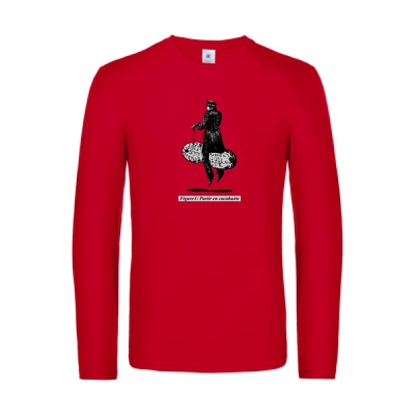 partir-en-cacahuete-t-shirt-manches-longues-original-humour -Red