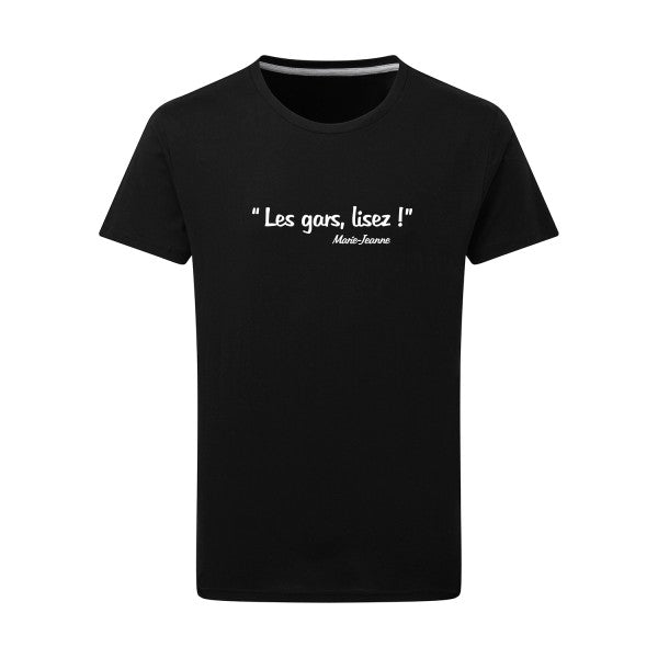 Les gars lisez ! Blanc -Flex Blanc sur T-shirt SG  Dark Black  4XL