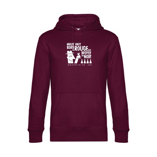 Mieux-vaut sweat shirt original Burgundy flex Blanc impression Face
