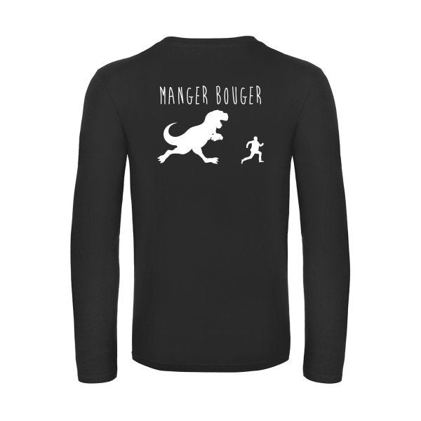 manger bouger - t shirt- manches- longues- original- humour- Black impression Dos